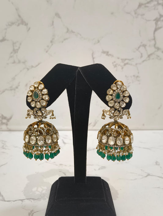 MOISSANITE POLKI JHUMKAS