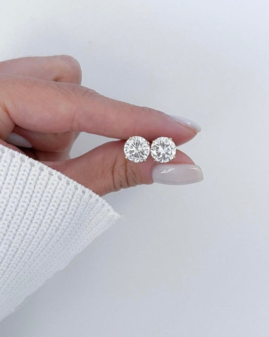 ROUND SOLITAIRE EARRINGS