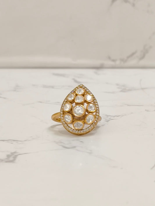 MOISSANITE POLKI RING
