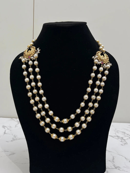 925 hallmarked sterling silver pearl necklace