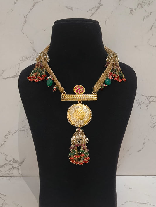 925 hallmarked sterling silver multicolor bridal necklace