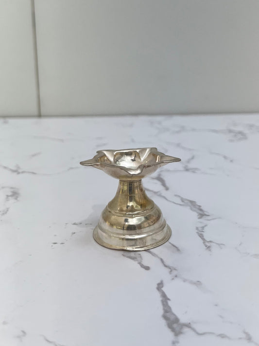 925 Sterling Silver Panch Mukhi Diya | Five-Faced Puja Deepak