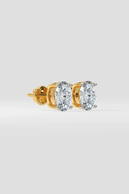 OVAL SOLITAIRE EARRINGS