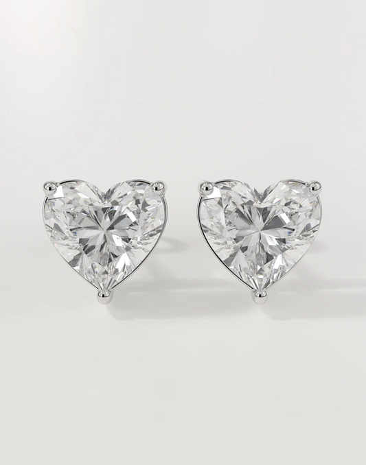 HEART SOLITAIRE EARRINGS