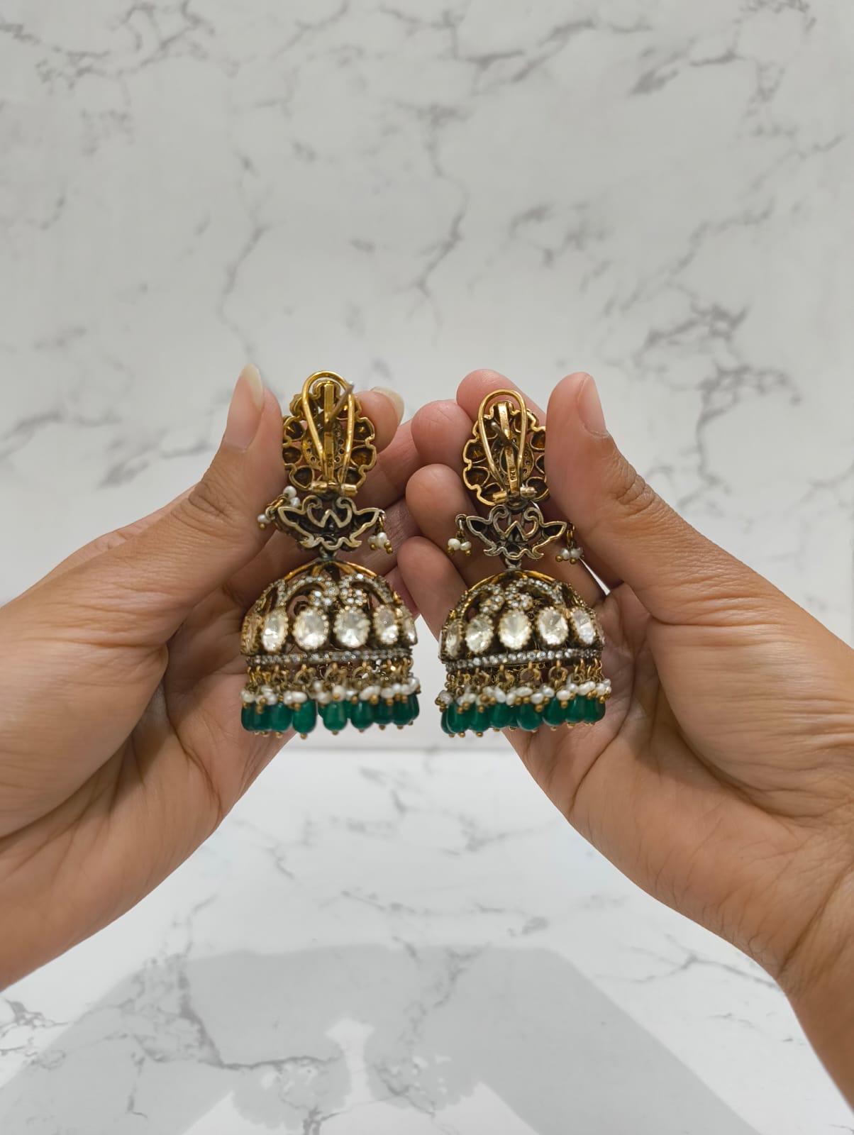 MOISSANITE POLKI JHUMKAS