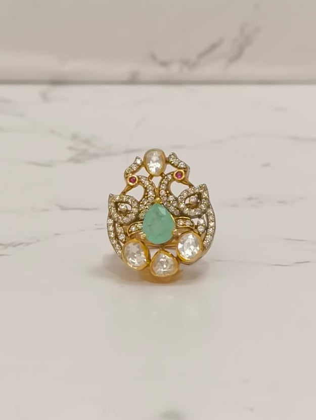 PEACOCK MOISSANITE RING