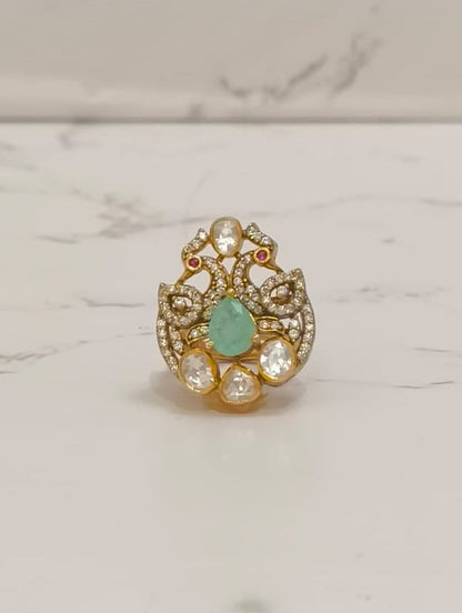 PEACOCK MOISSANITE RING