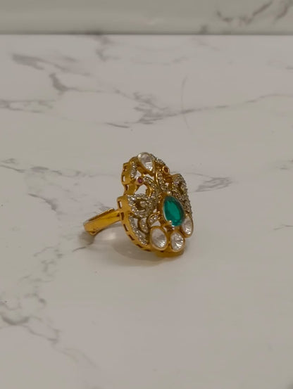 PEACOCK MOISSANITE RING