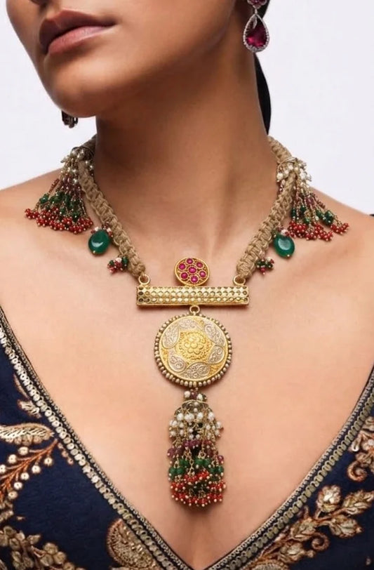 925 hallmarked sterling silver multicolor bridal necklace