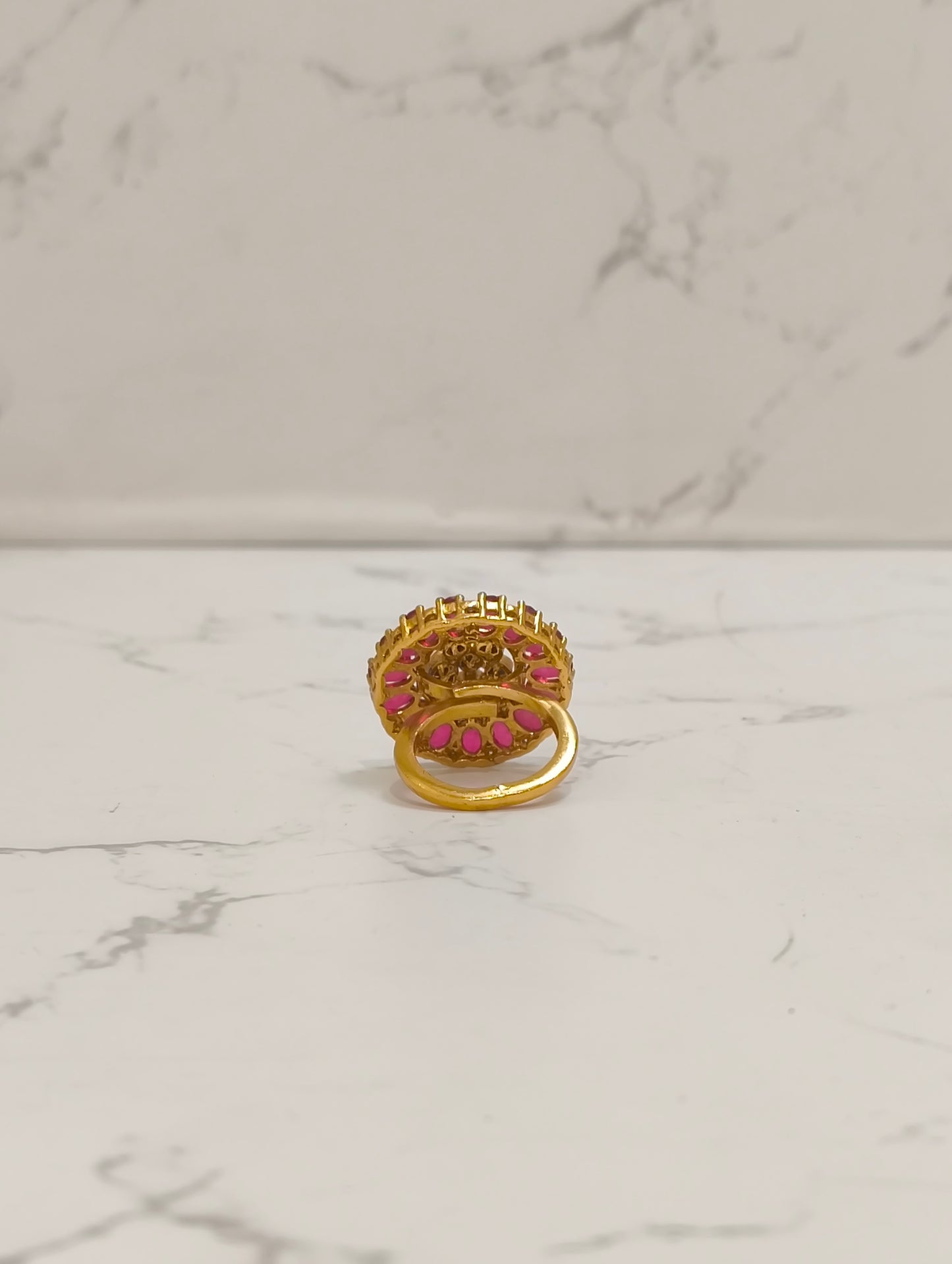 PINK STONE POLKI RING