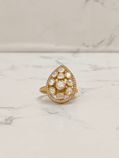 MOISSANITE POLKI RING
