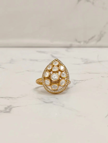MOISSANITE POLKI RING