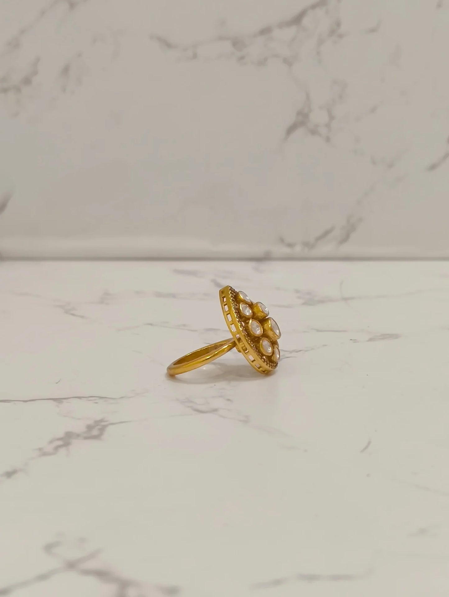 MOISSANITE POLKI RING