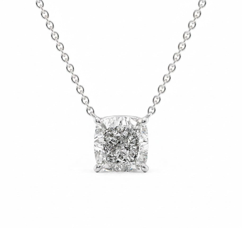 CUSHION SOLITAIRE NECKLACE