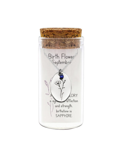 BIRTHDAY FLOWER & STONE NECKLACE