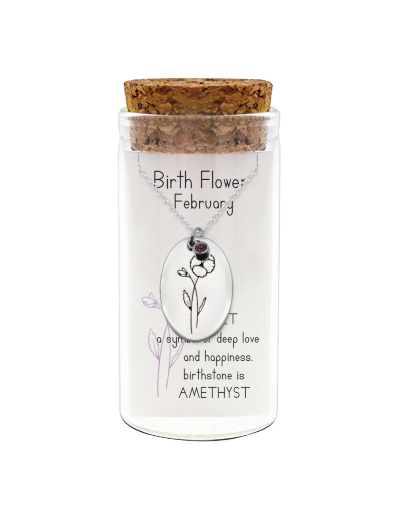 BIRTHDAY FLOWER & STONE NECKLACE