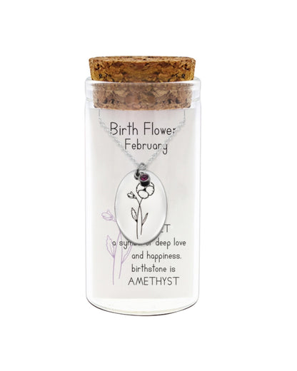 BIRTHDAY FLOWER & STONE NECKLACE