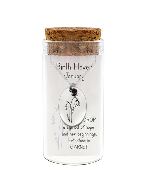 BIRTHDAY FLOWER & STONE NECKLACE
