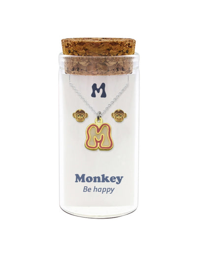 INITIALS NECKLACE & ANIMAL STUDS