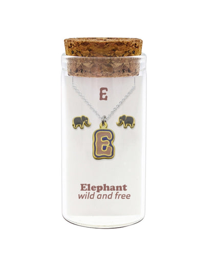 INITIALS NECKLACE & ANIMAL STUDS