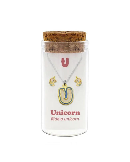 INITIALS NECKLACE & ANIMAL STUDS