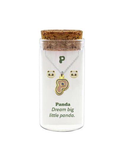 INITIALS NECKLACE & ANIMAL STUDS