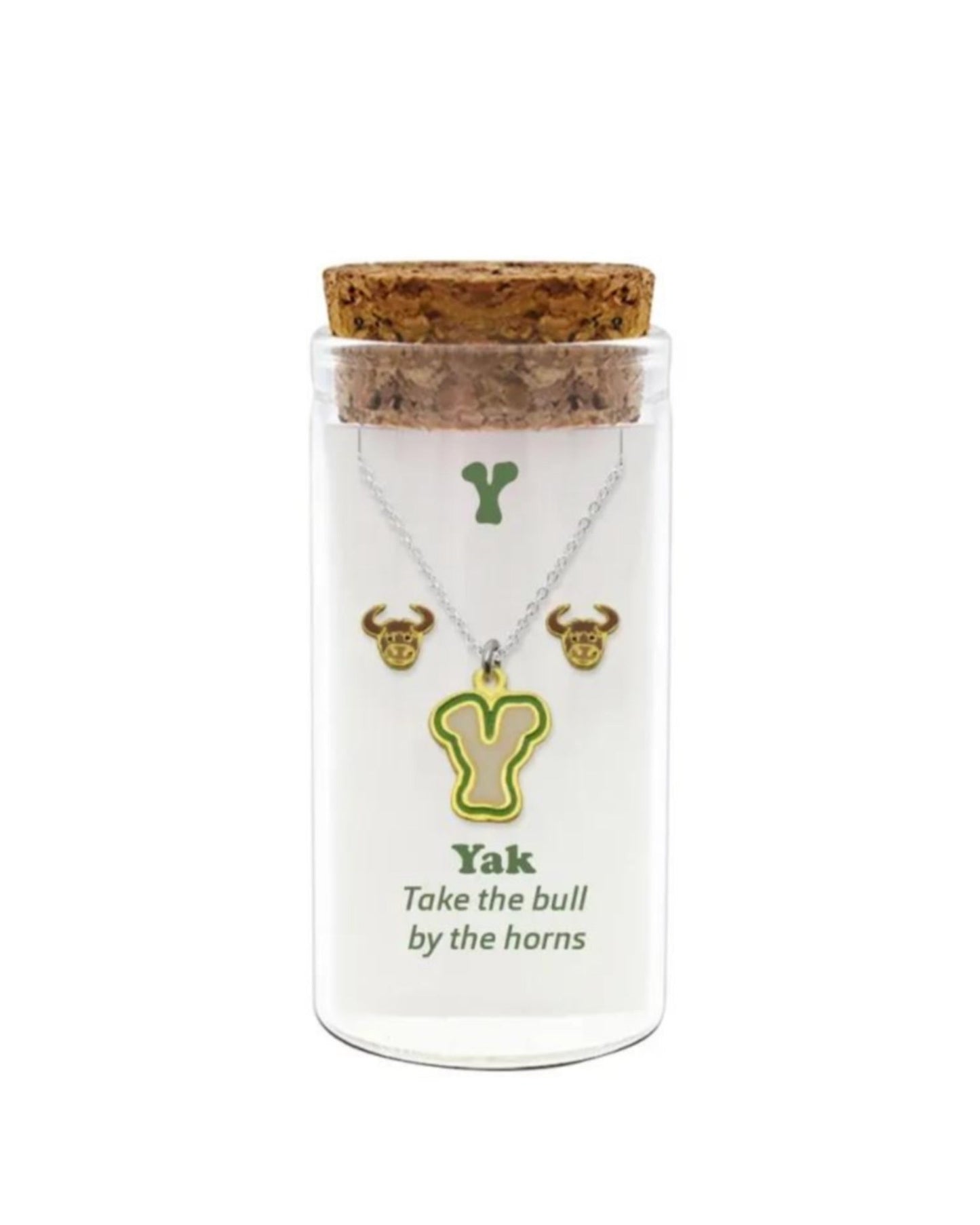 INITIALS NECKLACE & ANIMAL STUDS