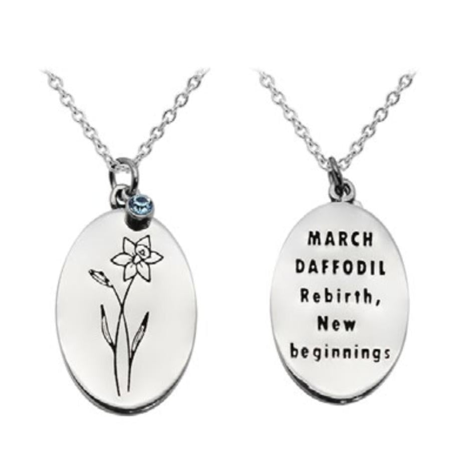 BIRTHDAY FLOWER & STONE NECKLACE