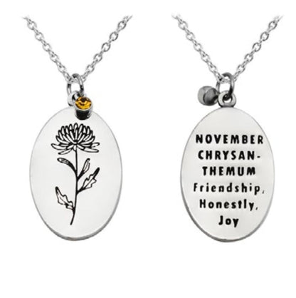 BIRTHDAY FLOWER & STONE NECKLACE