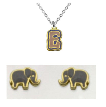 INITIALS NECKLACE & ANIMAL STUDS