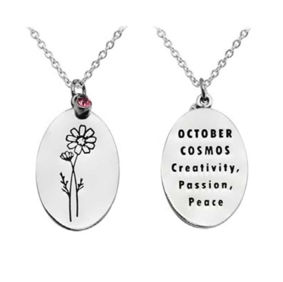 BIRTHDAY FLOWER & STONE NECKLACE