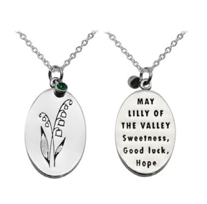 BIRTHDAY FLOWER & STONE NECKLACE