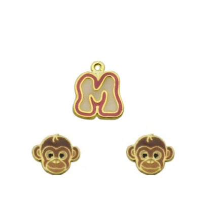 INITIALS NECKLACE & ANIMAL STUDS