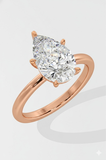PEAR SOLITAIRE RING