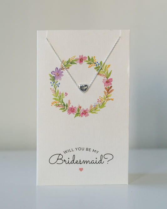 BRIDESMAID HEART NECKLACE