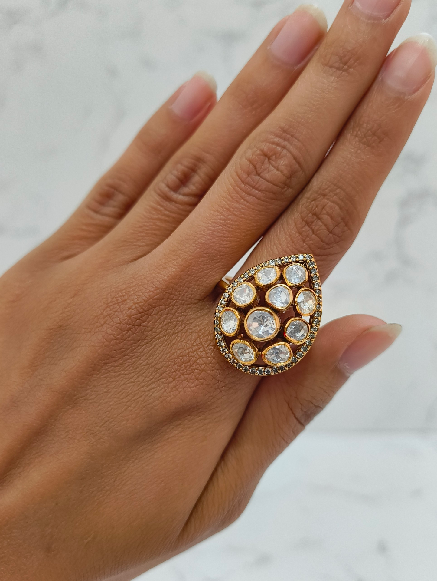 MOISSANITE POLKI RING