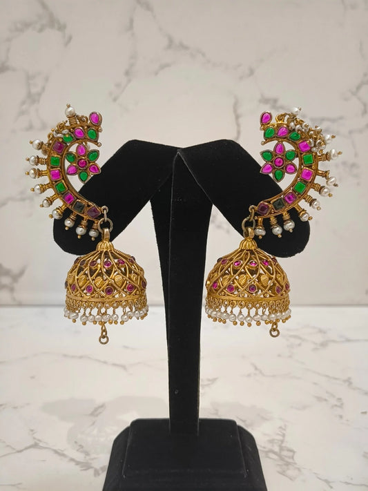 925 hallmarked sterling silver meenakari enamel earrings
