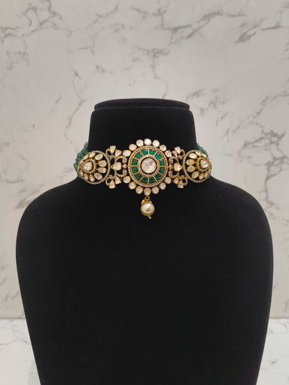 GREEN MOISSANITE CHOKER NECKLACE