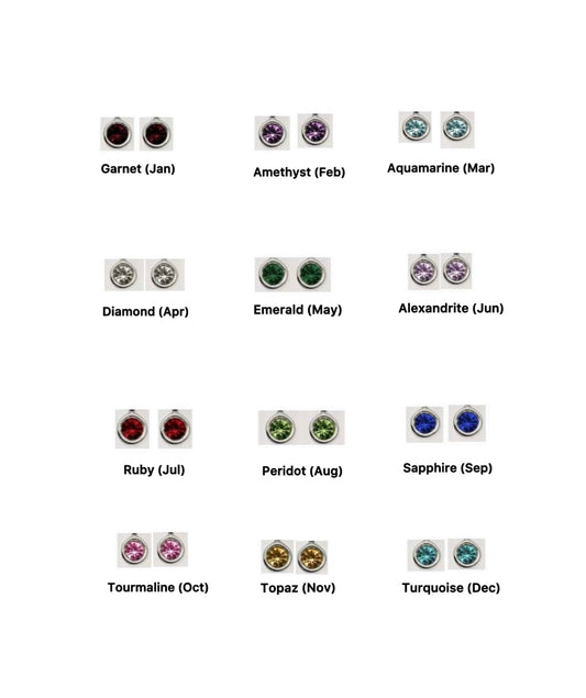 BIRTHSTONE STUDS