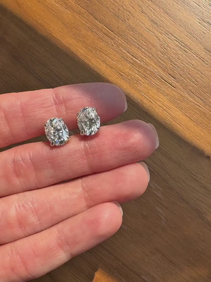 OVAL SOLITAIRE EARRINGS