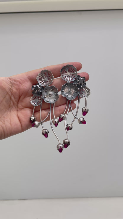 PINK FLORAL EARRINGS