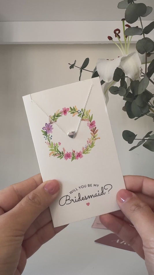 BRIDESMAID HEART NECKLACE
