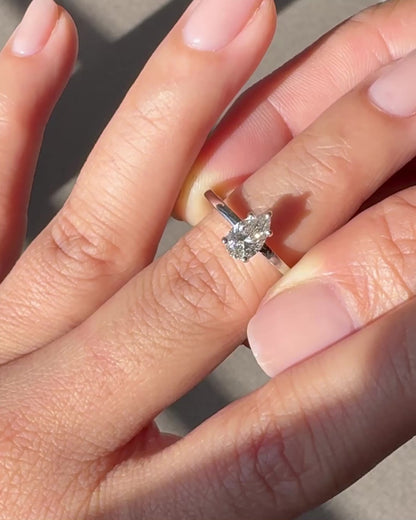 PEAR SOLITAIRE RING