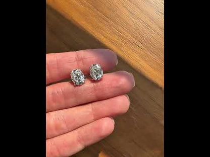 OVAL SOLITAIRE EARRINGS