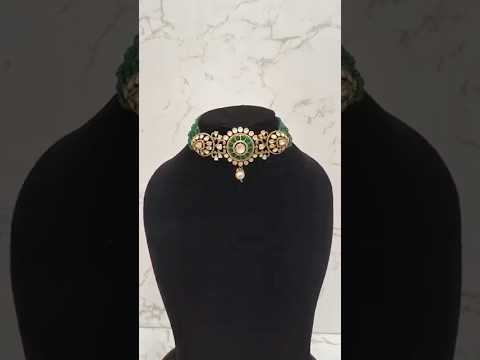 GREEN MOISSANITE CHOKER NECKLACE