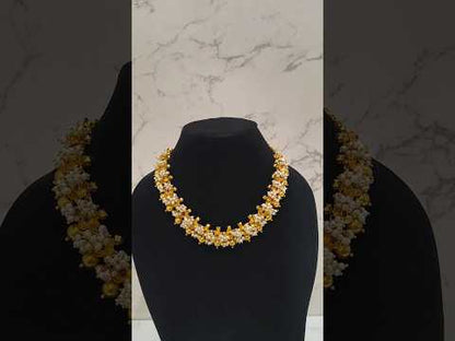 PEARL BEADED GOLD CHOKER NECKLACE