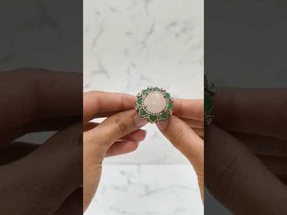 PINK STONE POLKI RING